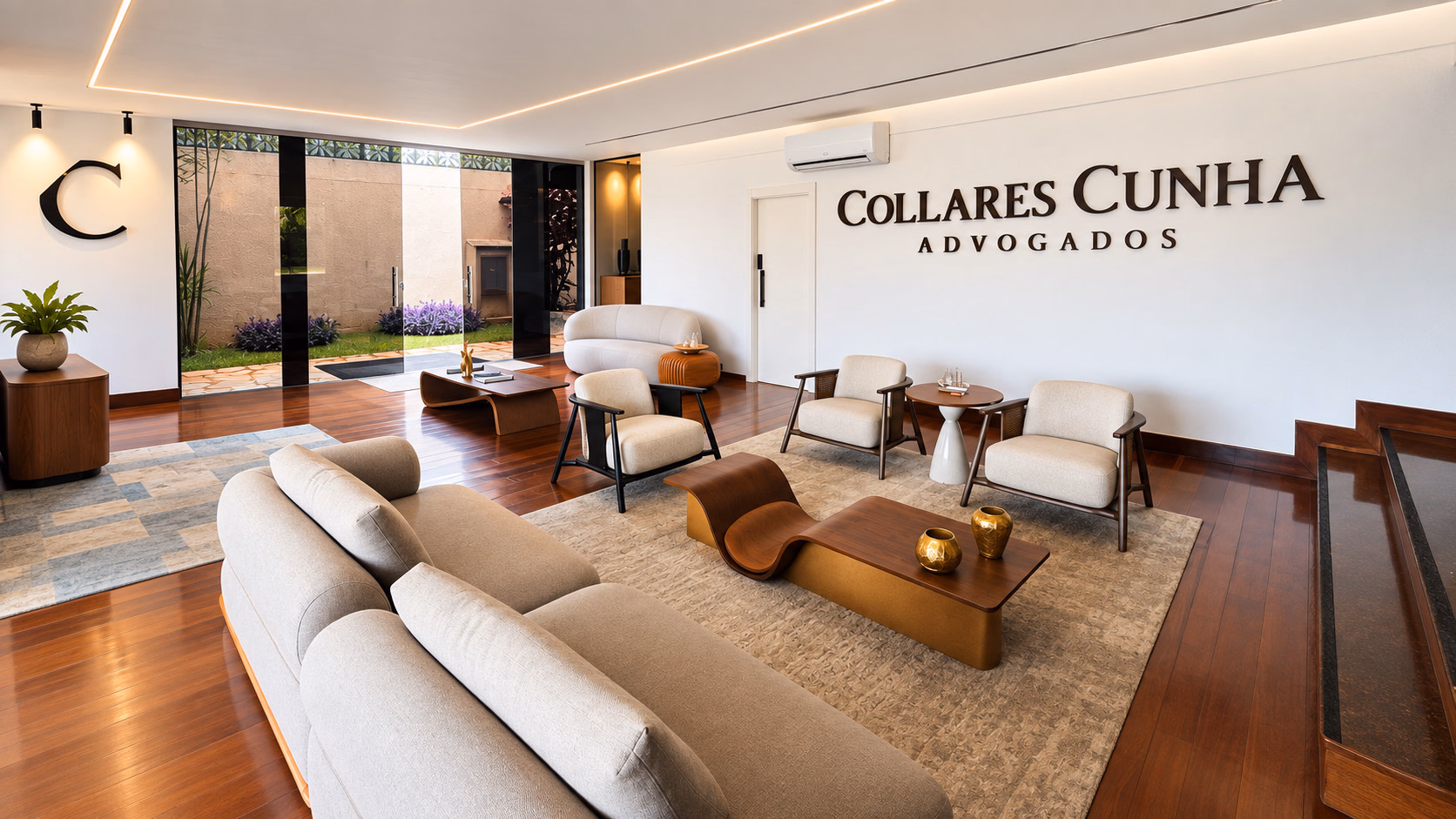 Hall da recepção com design contemporâneo e elegante