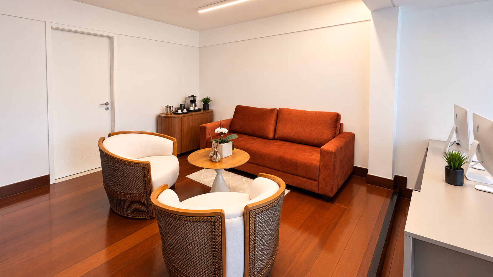 Lounge privativo com poltronas nobres